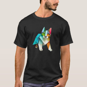Camiseta Collie Borde arte Colorful Origami Dog Cute Sweet