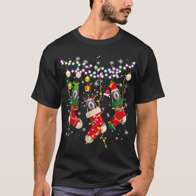 Camiseta Collie con barba de reno de Santa ELF en Navidad S (Anverso)