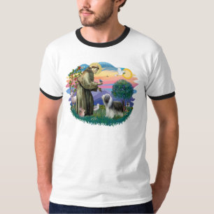 Camiseta Collie con barba (pizarra blanca)