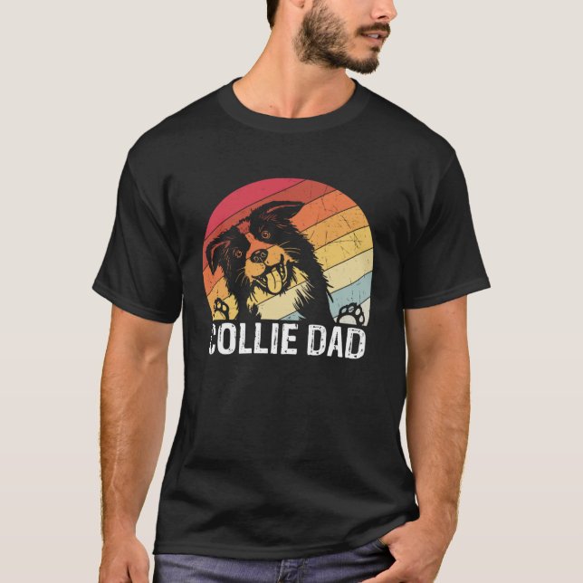 Camiseta Collie dad collie dogs dad walking collie (Anverso)