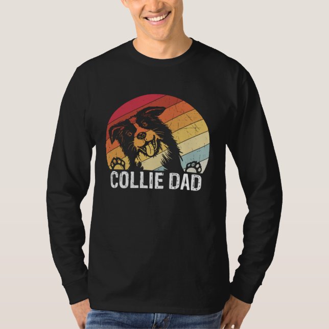 Camiseta Collie dad collie dogs dad walking collie (Anverso)