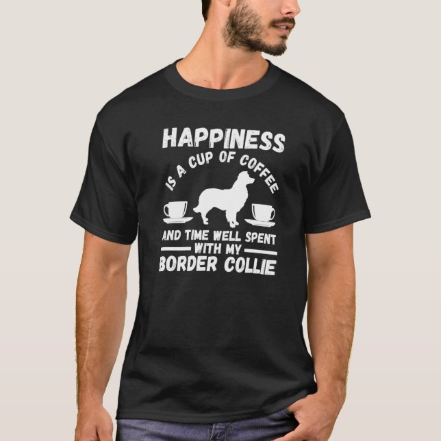 Camiseta Collie de borde de perro para café (Anverso)