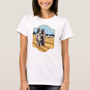 Camiseta Collie de borde en la granja