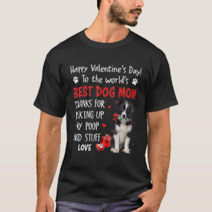 Camiseta Collie de borde mejor perro mamá Día de San Valent