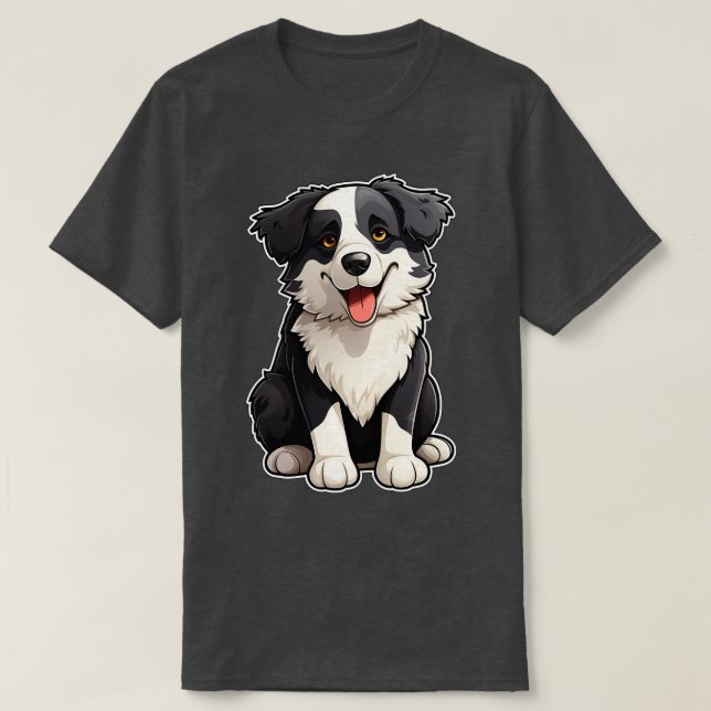 Camiseta Collie de borde suave perros divertida Collie de b (Diseño del anverso)