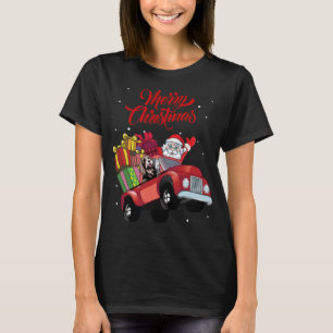 Camiseta Collie De Cabeza Con Santa Claus En Camión Rojo