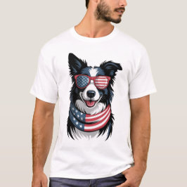 Camiseta Collie de frontera patriota
