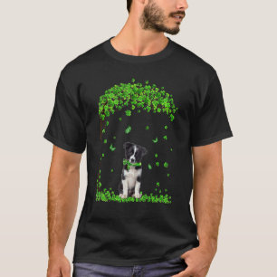 Camiseta Collie de frontera St Patricks Día Perro Shamrock 
