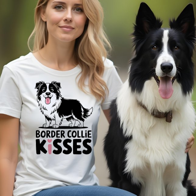 Camiseta Collie de frontera suave besa a mamá perro copioso (Subido por el creador)