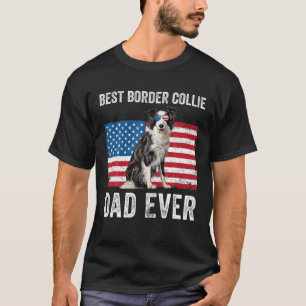 Camiseta Collie de la frontera masculina papá perro de la 