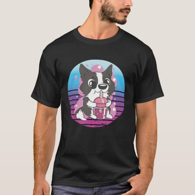 Camiseta Collie Dog Bubble Tea (Anverso)