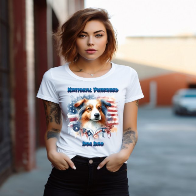 Camiseta Collie Dog con bandera estadounidense (Subido por el creador)