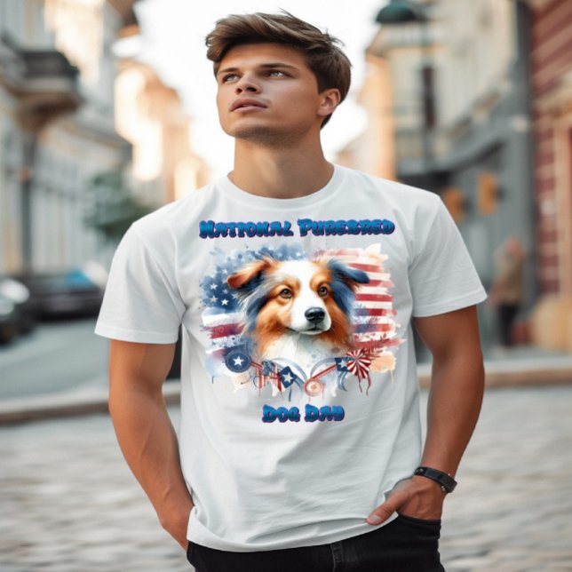 Camiseta Collie Dog con bandera estadounidense (Subido por el creador)