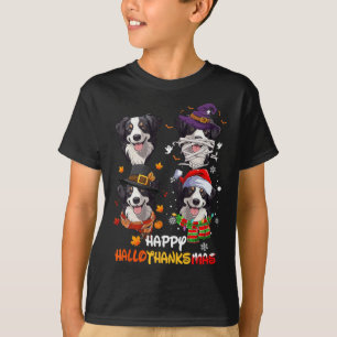 Camiseta Collie Dog de la frontera Hallothanksmas Halloween