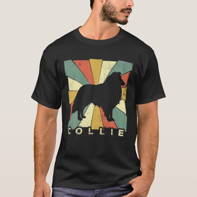 Camiseta Collie Dog Retro 70 Vintage (Anverso)