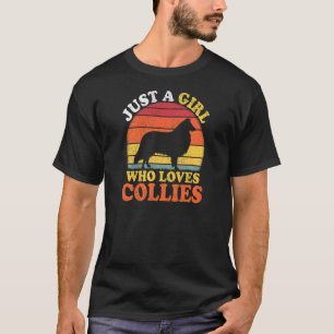 Camiseta Collie Dog Vintage Un Chica que ama a los Collies
