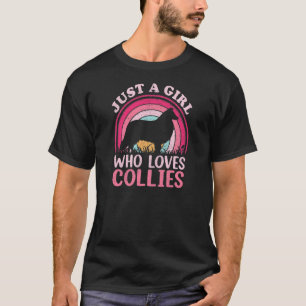 Camiseta Collie Dog Vintage Un Chica que ama a los Collies