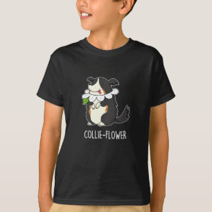 Camiseta Collie-flower Funny Border Collie Dog Pun Dark BG
