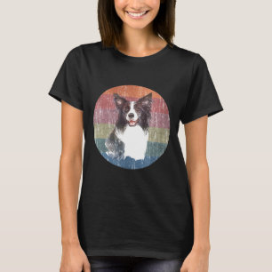 Camiseta Collie Fronteriza Cabeza De Perro Acuarela En Atar