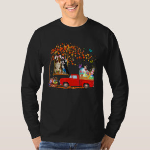 Camiseta Collie Fronteriza Con Camión Rojo De Oído De Conej