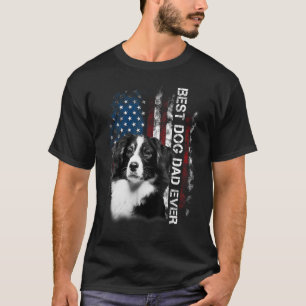 Camiseta Collie fronteriza con hombres papá Vintage America