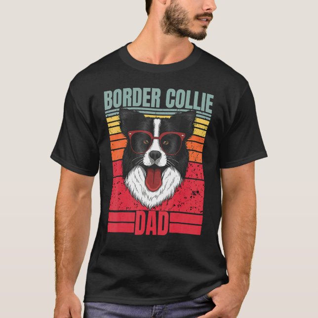Camiseta Collie Fronteriza Padre Retro Frontera Perro Colli (Anverso)
