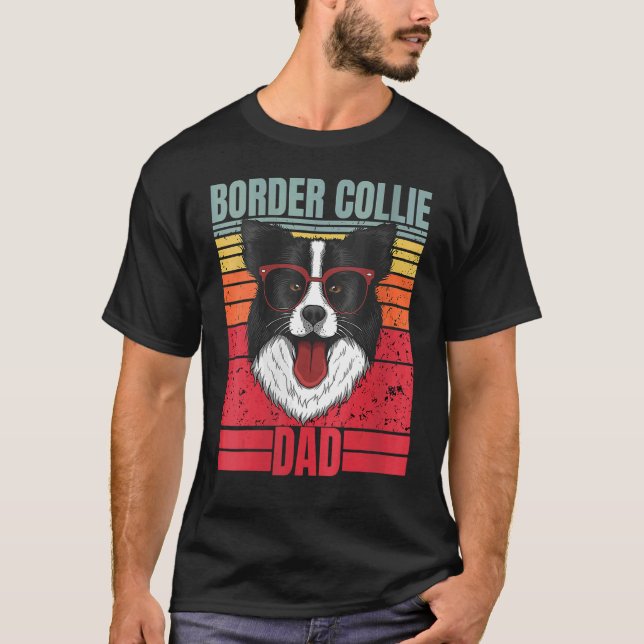 Camiseta Collie Fronteriza Padre Retro Frontera Perro Colli (Anverso)