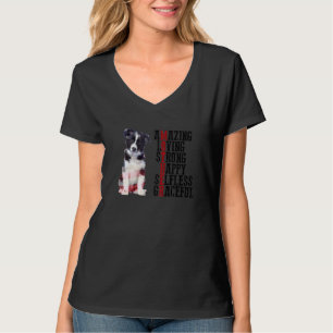 Camiseta Collie fronterizo asombroso amor fuerte y desinter