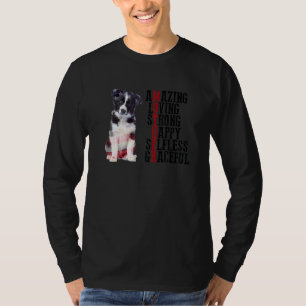Camiseta Collie fronterizo asombroso amor fuerte y desinter