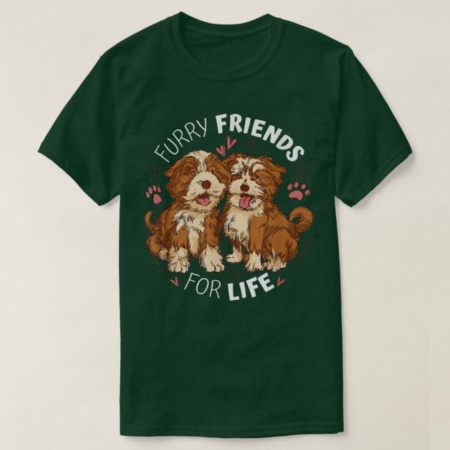 Camiseta Collie Furry Amigos Con Cabeza De Perro De Vida (Diseño del anverso)