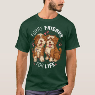 Camiseta Collie Furry Amigos Con Cabeza De Perro De Vida