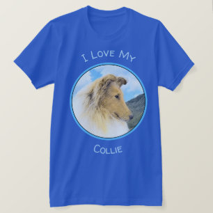 Camiseta Collie in Mountains (Rough) Pintura - Perro Art