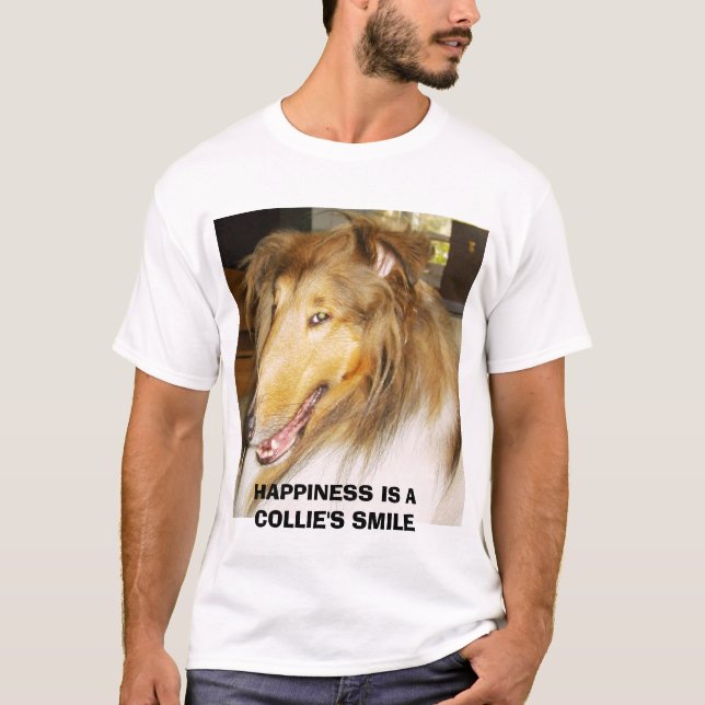 CAMISETA COLLIE, LA FELICIDAD ES LA SONRISA DE UNA COLIE (Anverso)