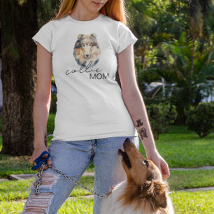 Camiseta Collie Mom Cute Watercolor Dog lover