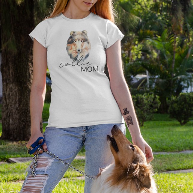 Camiseta Collie Mom Cute Watercolor Dog lover (Subido por el creador)