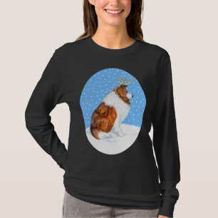 Camiseta Collie Navidades Reindeer Sable