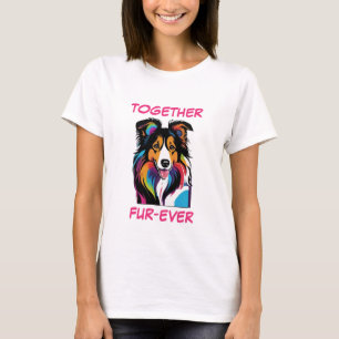Camiseta Collie Pastel Colorful Abstract Dog Art