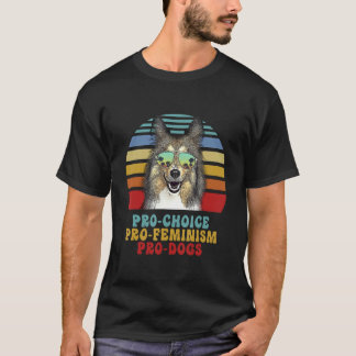 Camiseta Collie Pro Choice Pro Feminism Pro Dogs