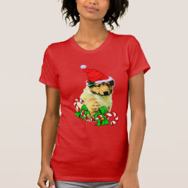 Camiseta Collie Puppy Navidades Merry