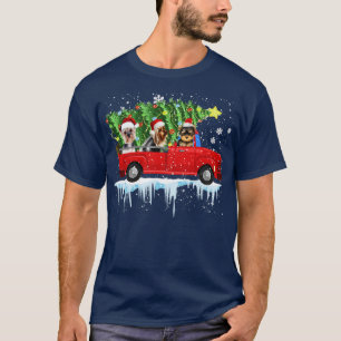 Camiseta Collie Red Car Truck Árbol de Navidad Funny Santa 