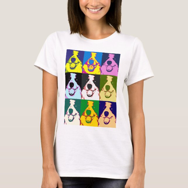 Camiseta Collie Retro Border Collie Pop Art (Anverso)