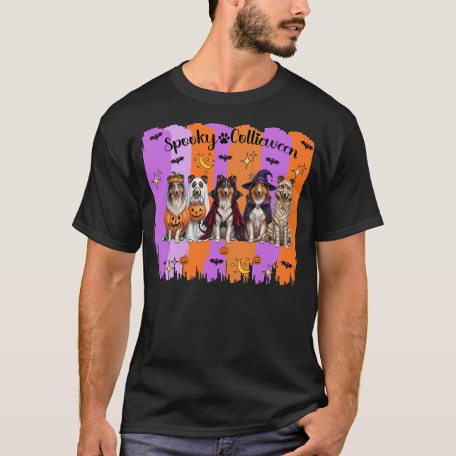 Camiseta Collie Rough Halloween (Anverso)