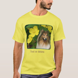 Camiseta Collie Sable Amarillo Primavera Perro Arte 