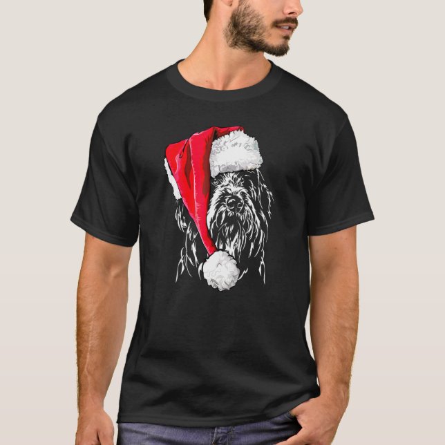 Camiseta Collie Santa Navidades con barba (Anverso)