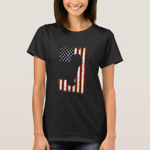 Camiseta Collie Silhouette Bandera Estadounidense De Cabeza