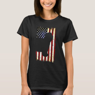 Camiseta Collie Silhouette Bandera Estadounidense De Cabeza