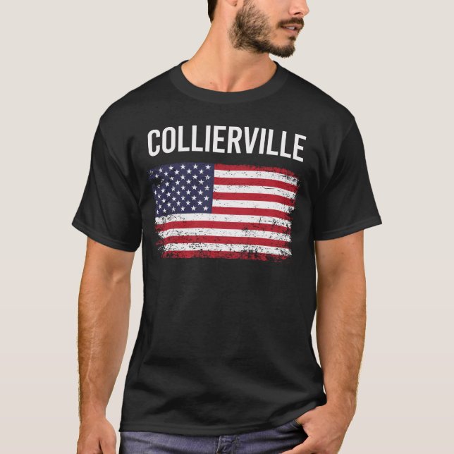 Camiseta Collierville de Bandera Americana (Anverso)