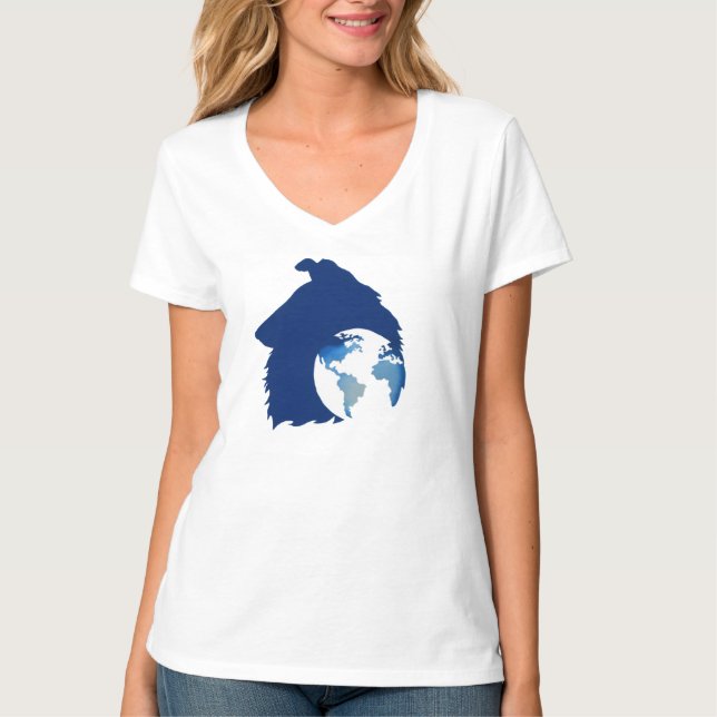 Camiseta ColliesWithoutBorders Logo on a vneck tshirt (Anverso)