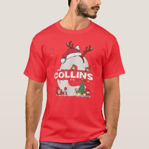 Camiseta Collins Christmas Shirt w Collins Name for funny X