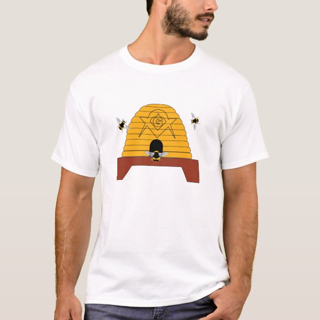 Camiseta Colmena masónica de la abeja (Anverso)